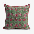 Festive Sage Rose Cushion Cover Front View