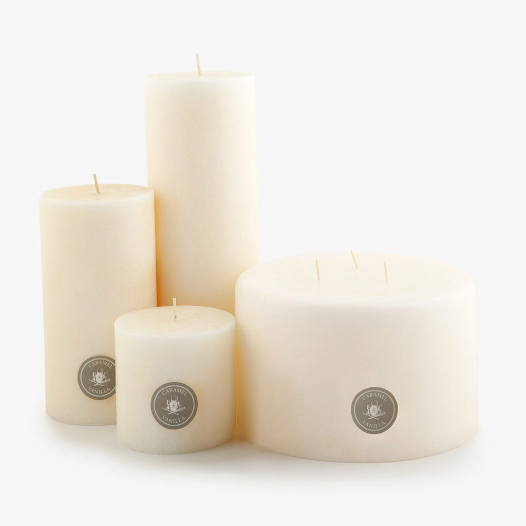 Pillar Candles Caramel & Vanilla Grouped