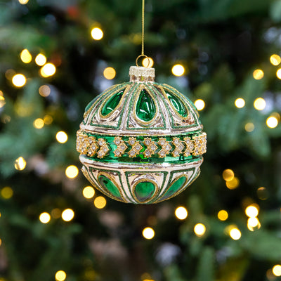 Central Band Baubles Set Of 4 (Green) Styled in Christmas Tree
