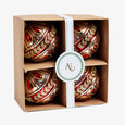 Central Band Baubles Set Of 4 (Red) in Box