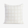 Check Linen Blend Cushion Cover Cream Front View