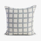 Check Linen Blend Cushion Cover Grey Front View
