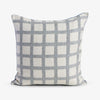 Check Linen Blend Cushion Cover Grey Front View