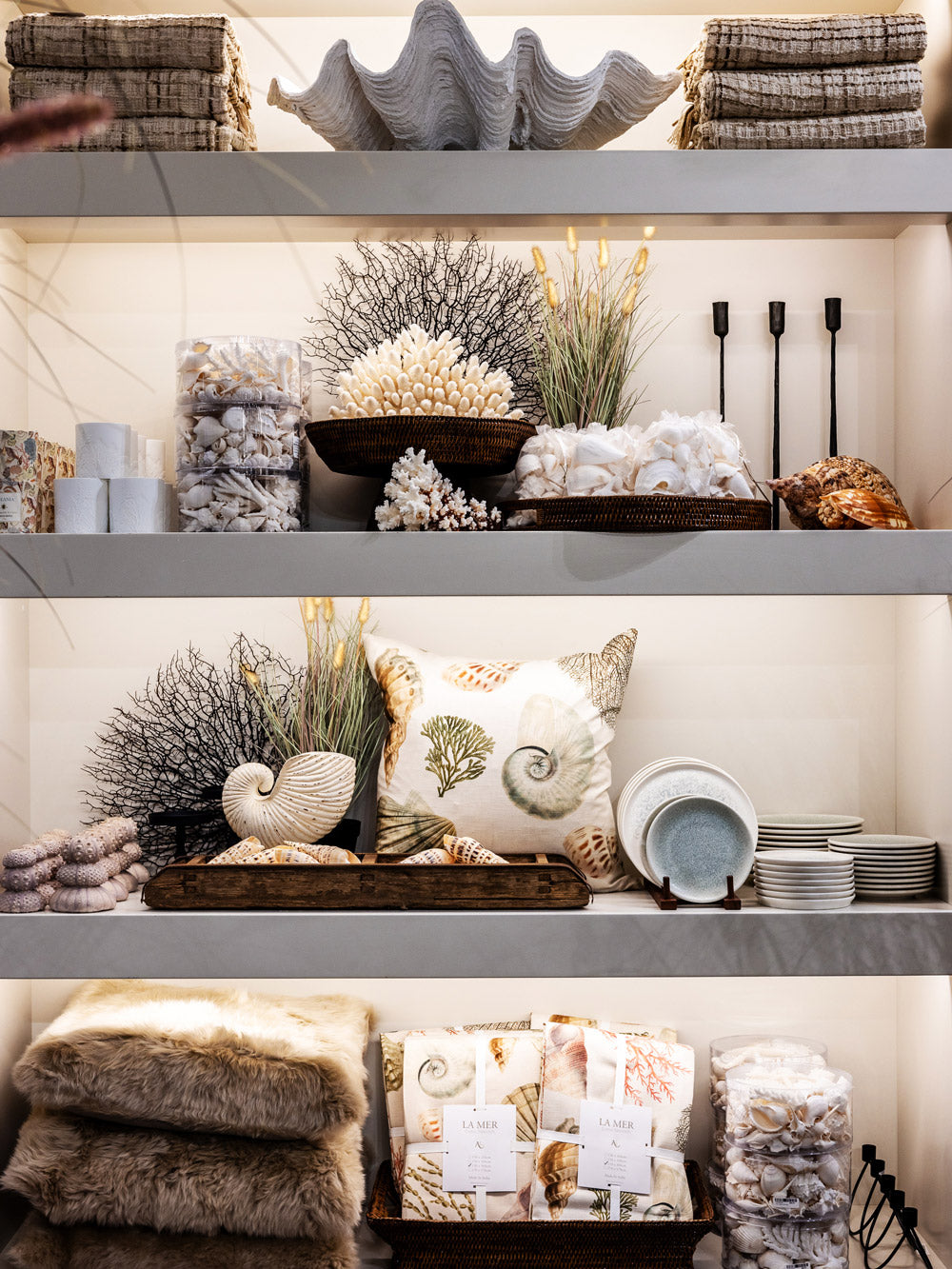 Our Bondi Junction store styled with coastal shelves.