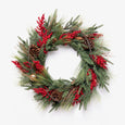 Colorado Red Berry Wreath with Lights 70cm