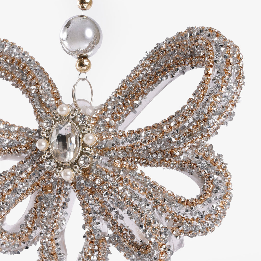 Crystal Bow Ornament 20cm Close Up