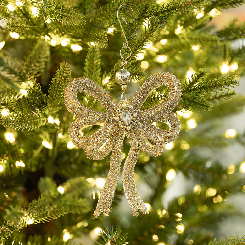Crystal Bow Ornament 20cm Styled