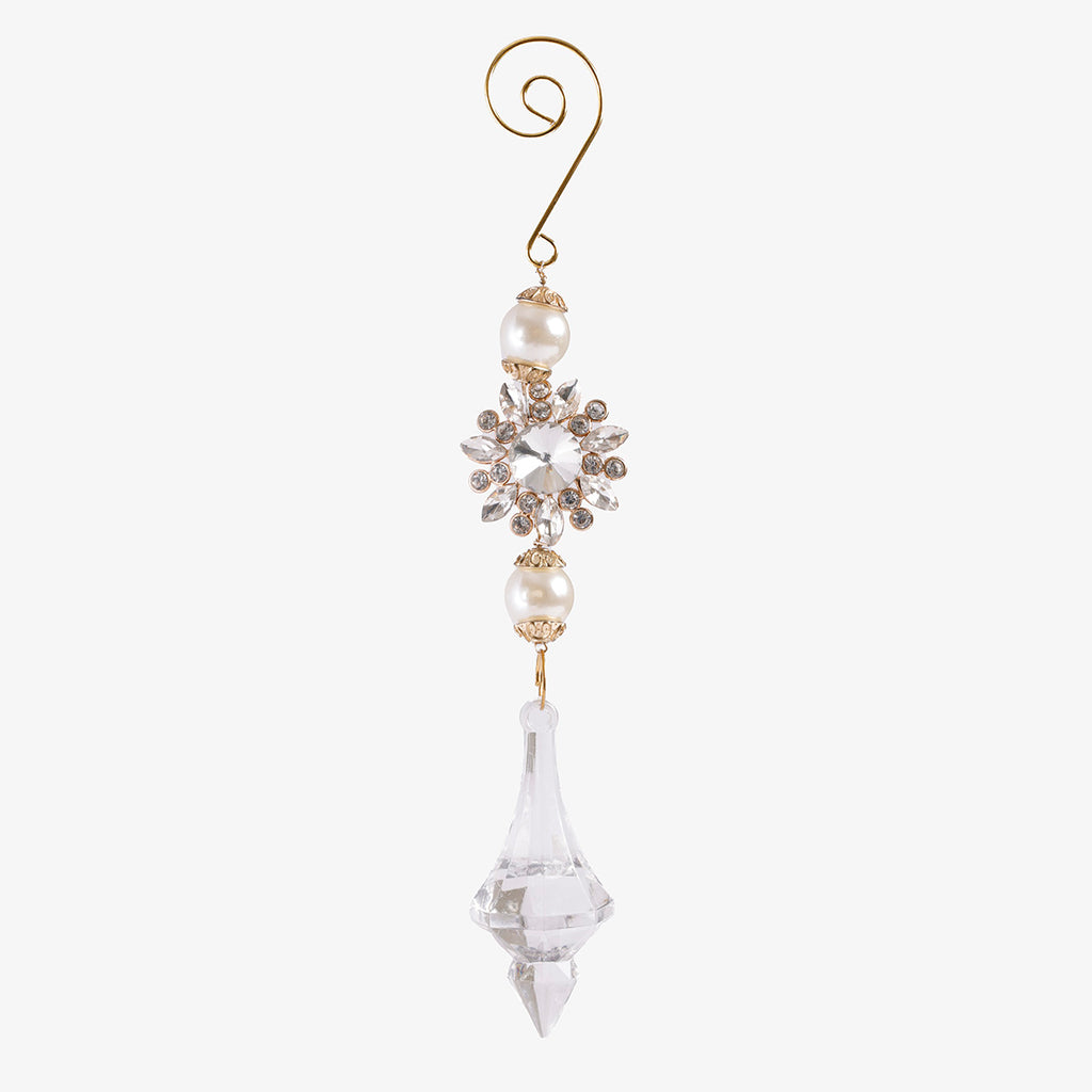 Crystal & Pearl Drop Ornament 17cm