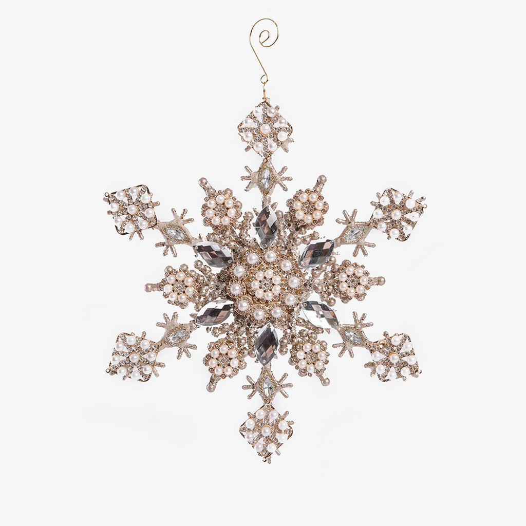 Crystal & Pearl Star Ornament Large