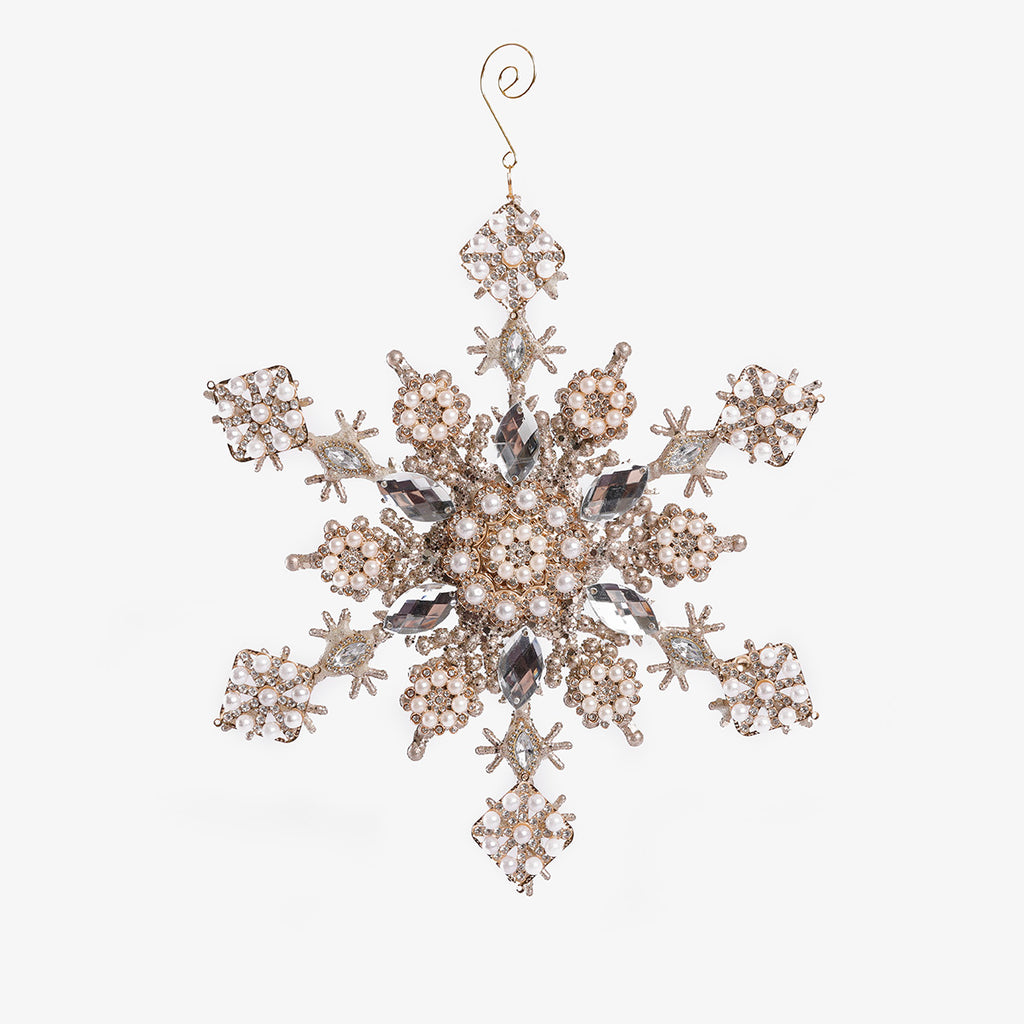 Crystal & Pearl Star Ornament Large