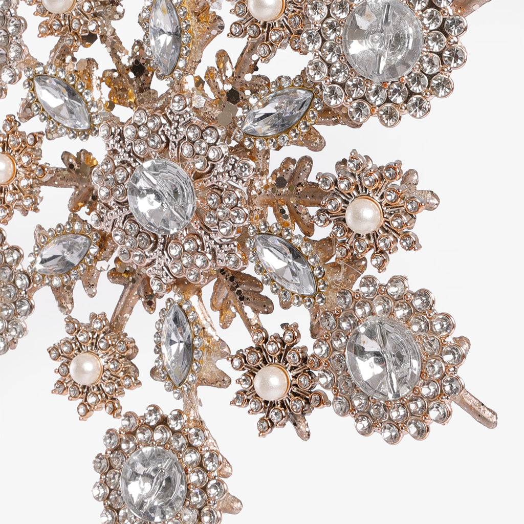 Crystal & Pearl Star Ornament Small Close Up