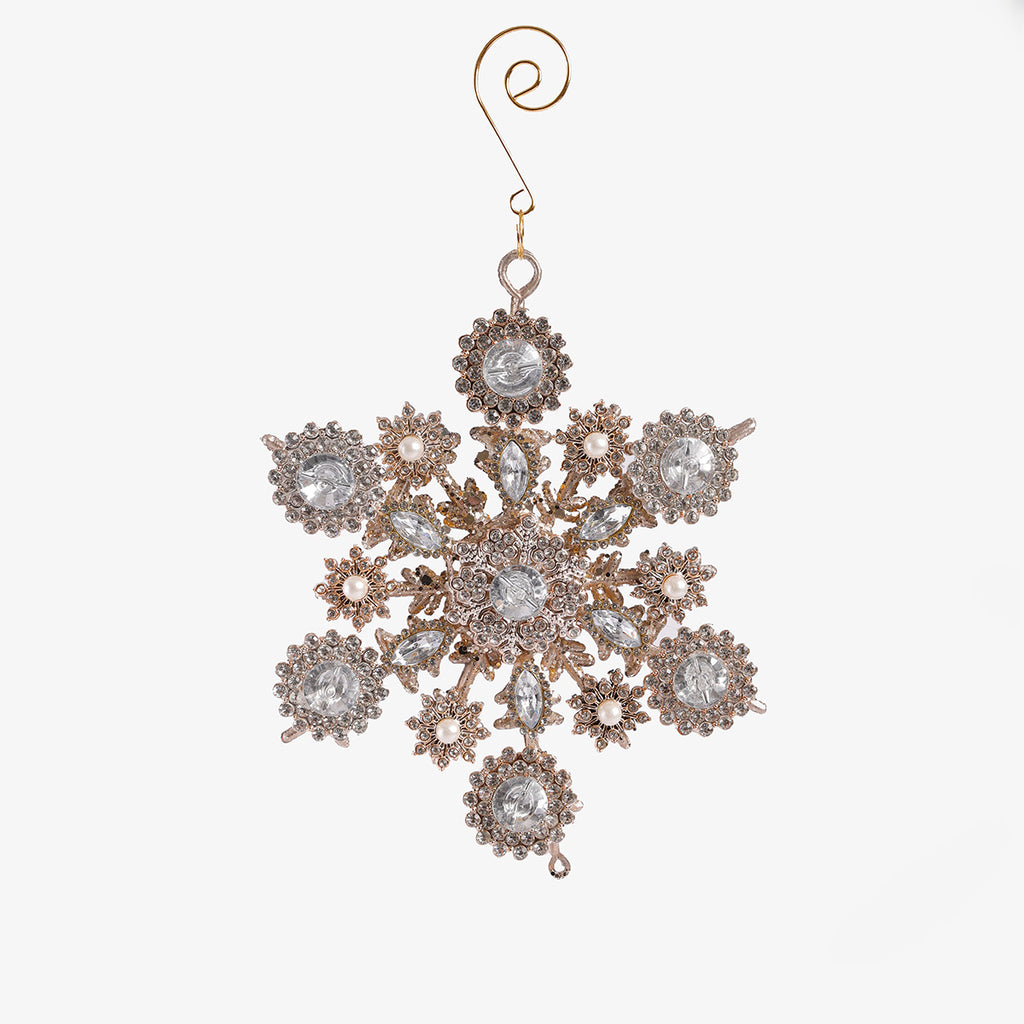 Crystal & Pearl Star Ornament Small