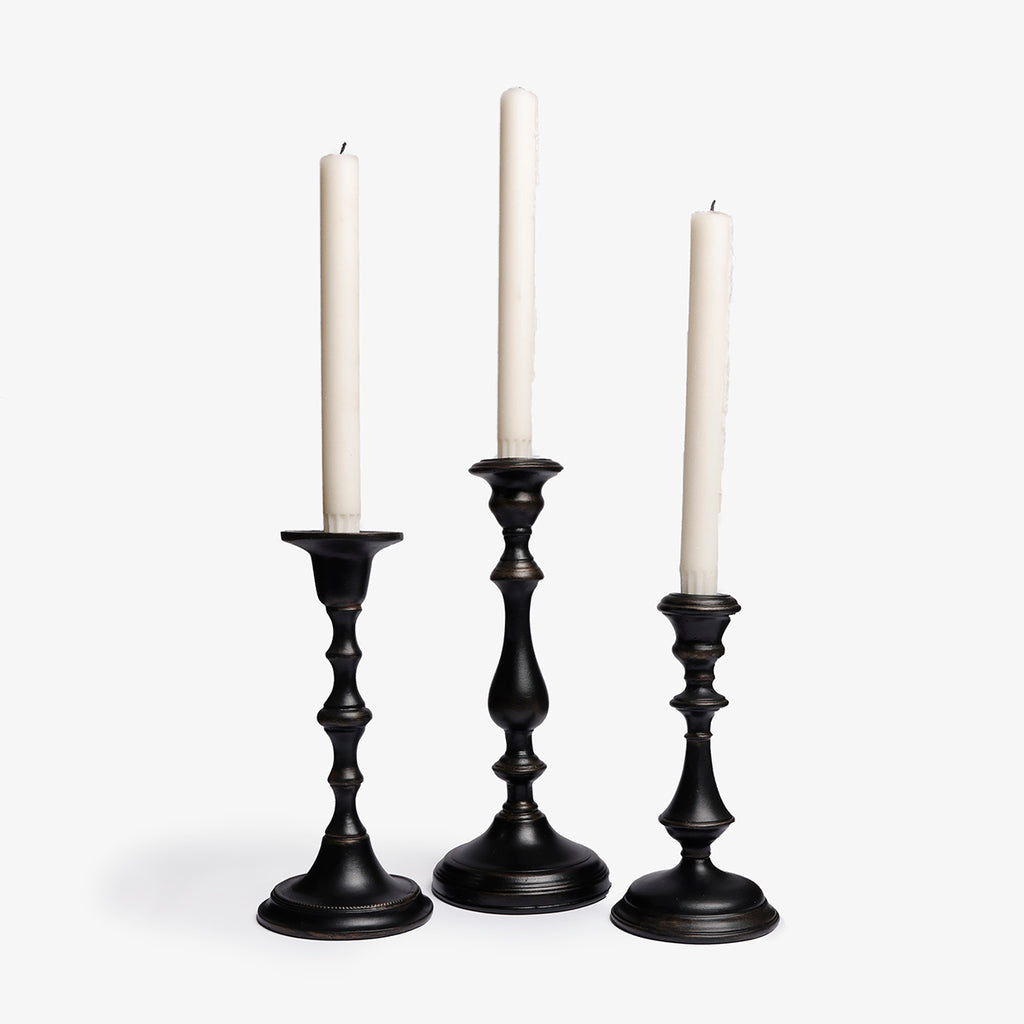 Dark Brown Candle Holders with Candles