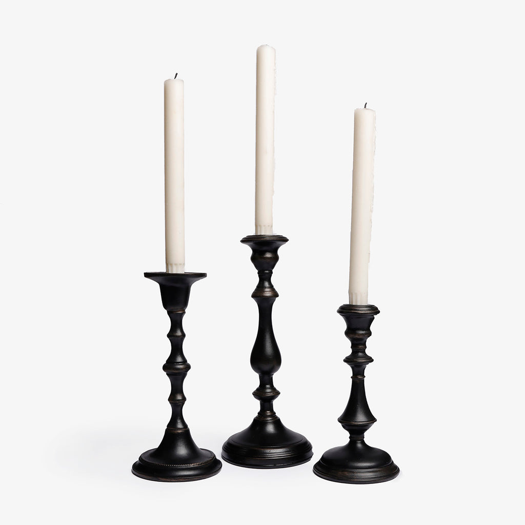 Dark Brown Candle Holders with Candles