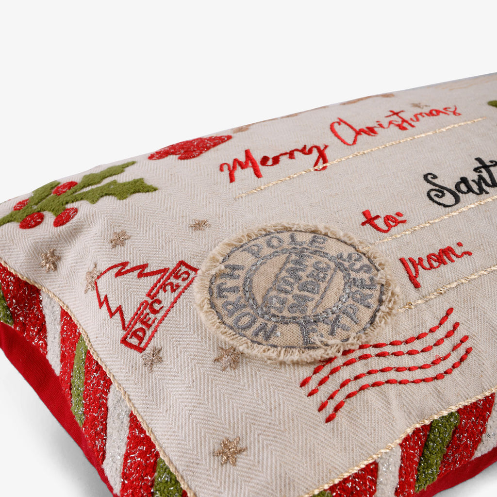 Dear Santa Letter Rectangular Cushion Cover Close Up