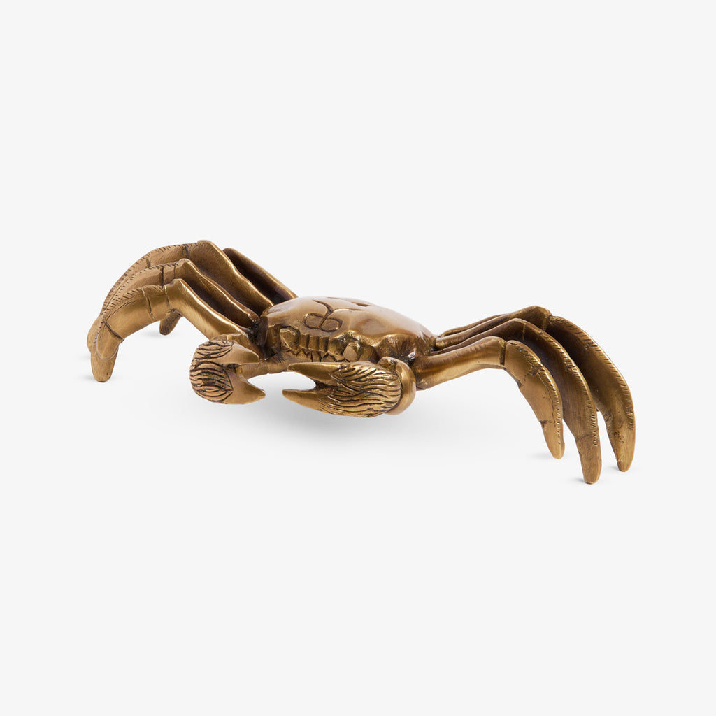 Decorative Brass Crab Front View