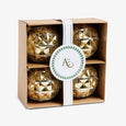 Diamond Baubles Set Of 4 (Champagne Gold) In Box