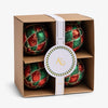 Diamond Glass Bauble Set Of 4 (Red & Green) in box.