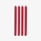 Dinner Candles 4 Pack (30cm, Chilli Red) Front View