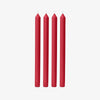Dinner Candles 4 Pack (30cm, Chilli Red) Front View