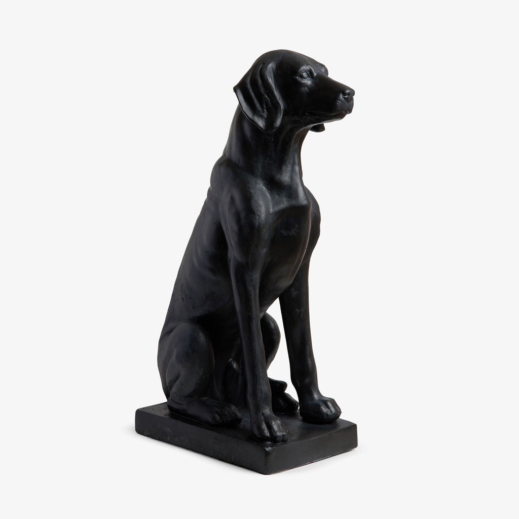 Dog Statue (Black, 70cm) Front Side View