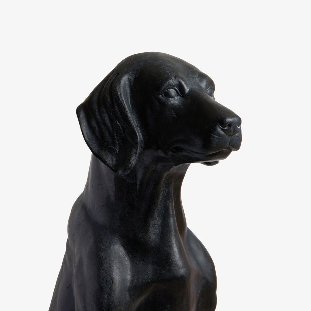 Dog Statue (Black, 70cm) Close Up of Face