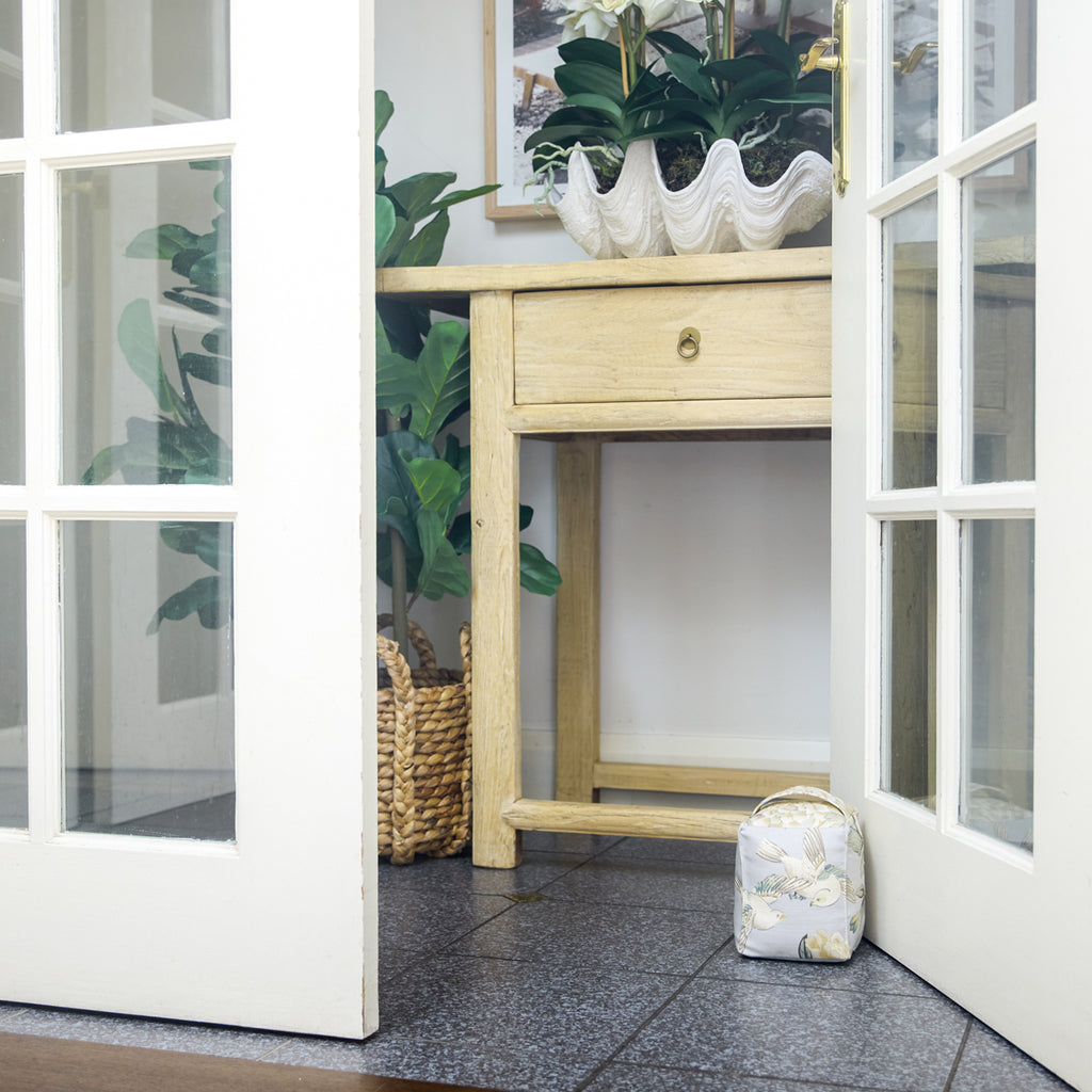 Door Stop Cube (Aviary) Styled in Entryway