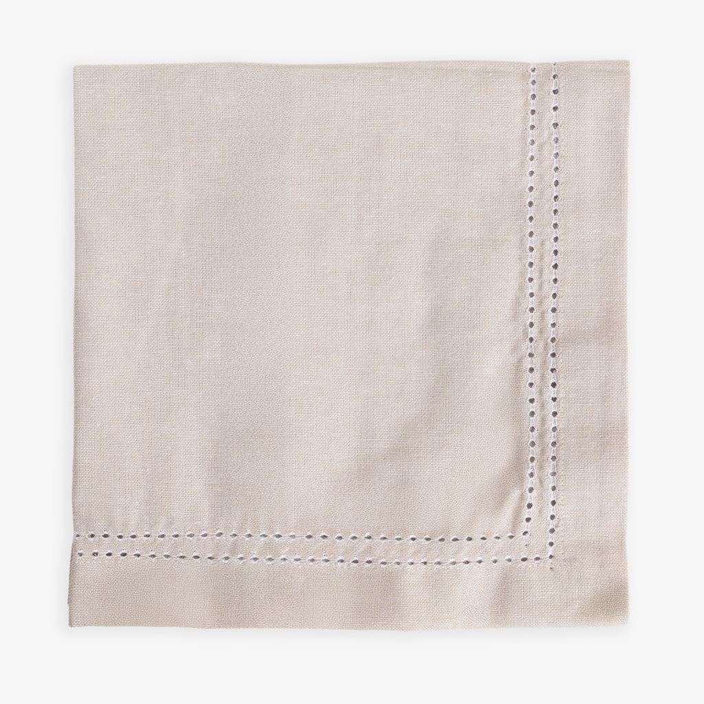 Double Hemstitch Napkins Natural (Set of 4) Corner