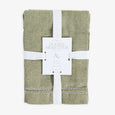 Double Hemstitch Napkins Green (Set of 4) Front View