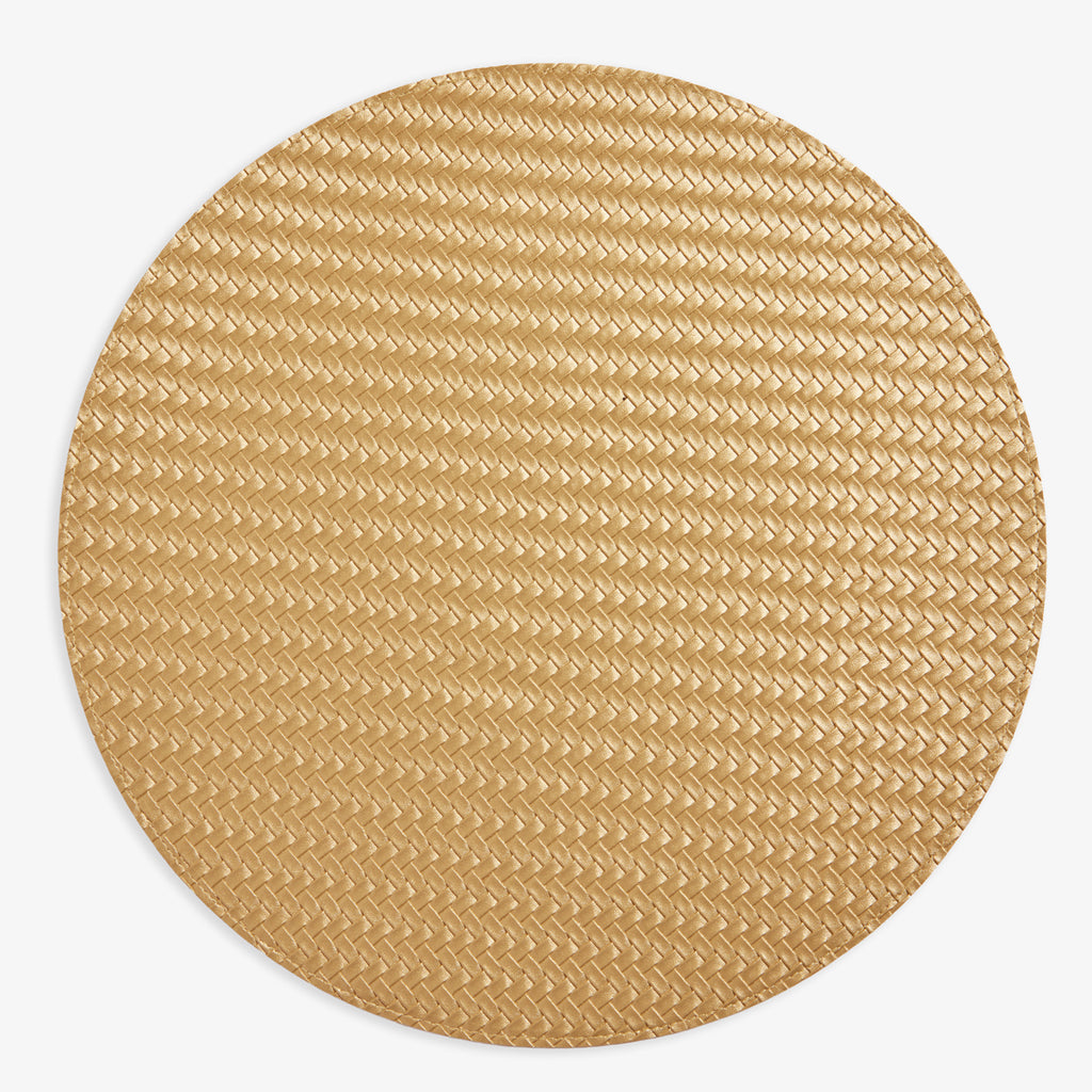 Woven Double Sided Round Placemat (Gold & Silver) Gold Side