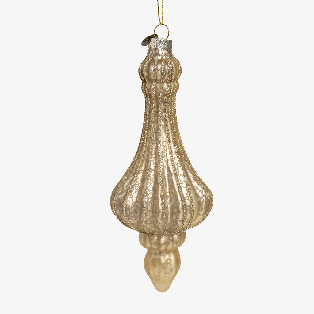 Drop Glass Bauble Set Of 4 (Gold) Front