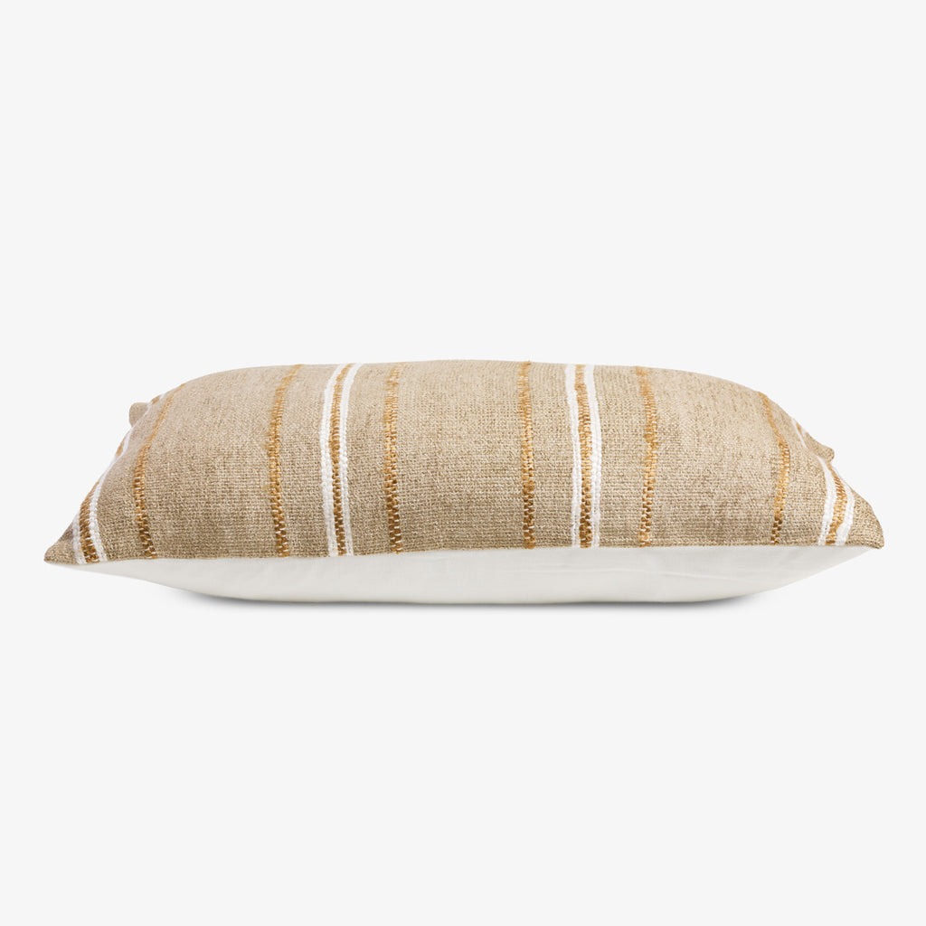 Dune Natural Stripe Cushion Cover (Rectangular) Side View