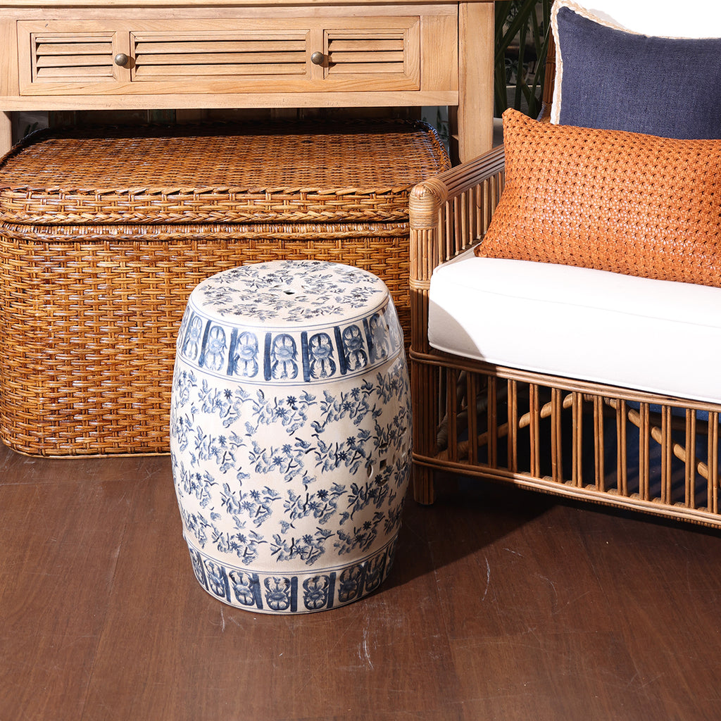 Dynasty Chinoiserie Stool Styled In Living Area