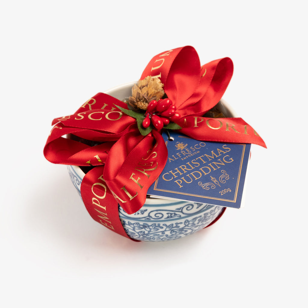 Dynasty Blue & White Christmas Pudding 2026 Gift Wrapped