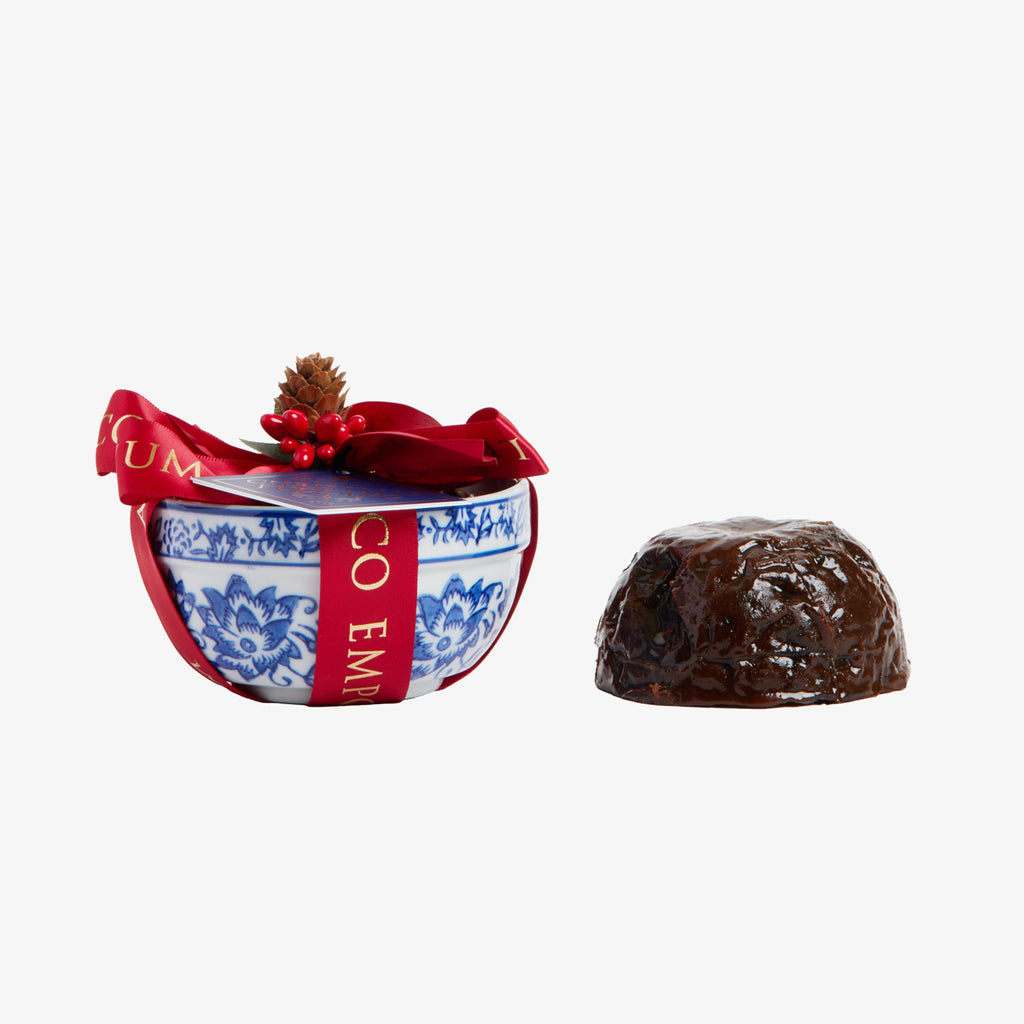 Dynasty Blue & White Floral Christmas Pudding Side by Side