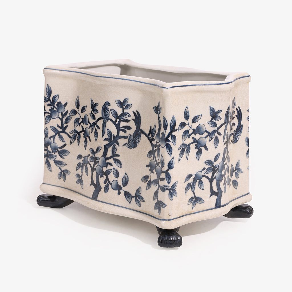 Dynasty Rectangular Planter Chinoiserie Style Side View