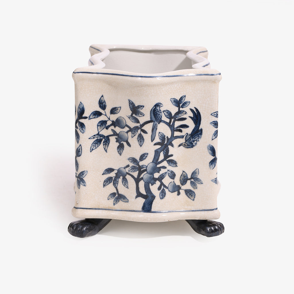 Dynasty Blue & White Rectangular Planter 25cm