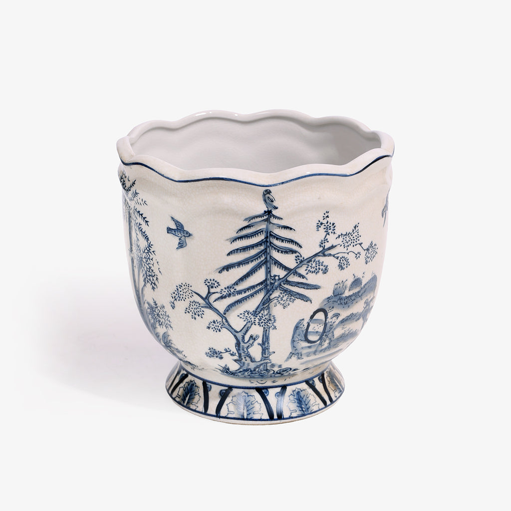 Dynasty Scalloped Chinoiserie Planter Small