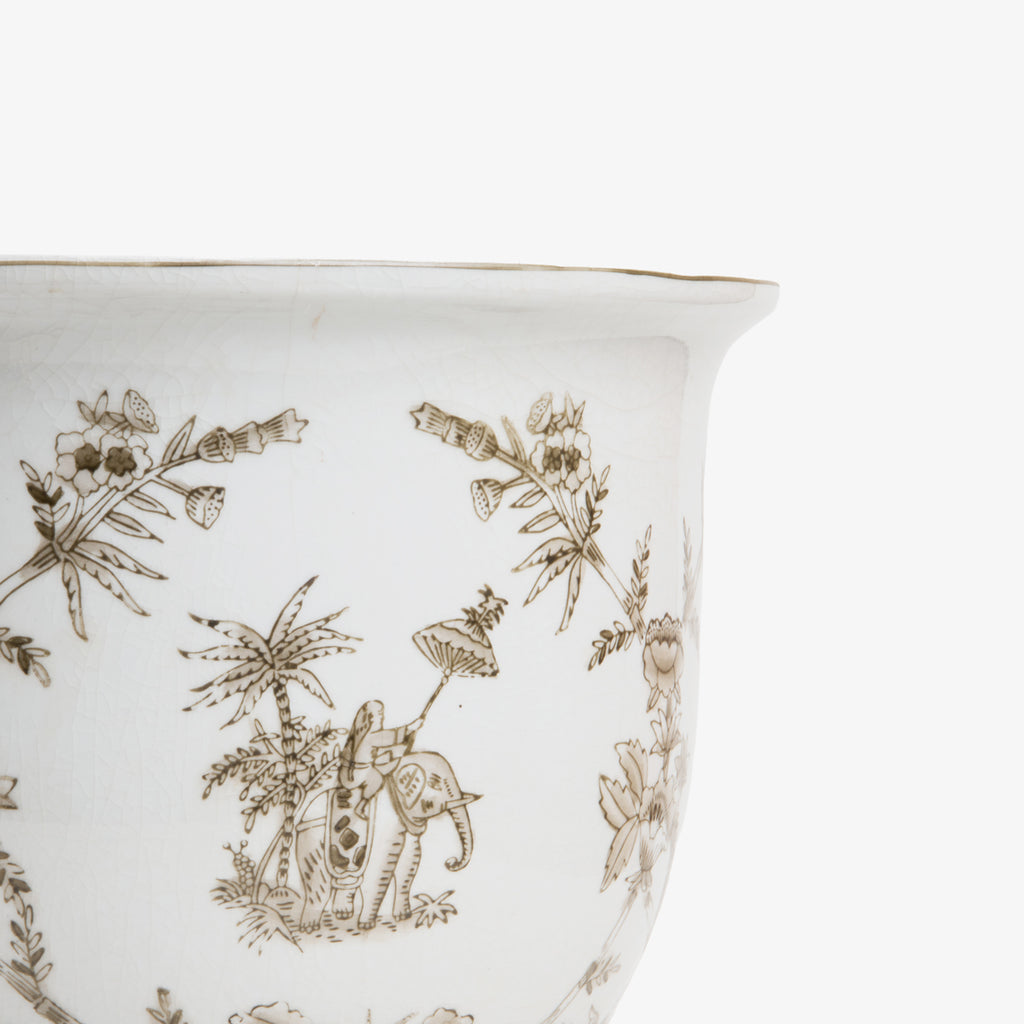 Elephant Planters With Saucer Close up of Pattern