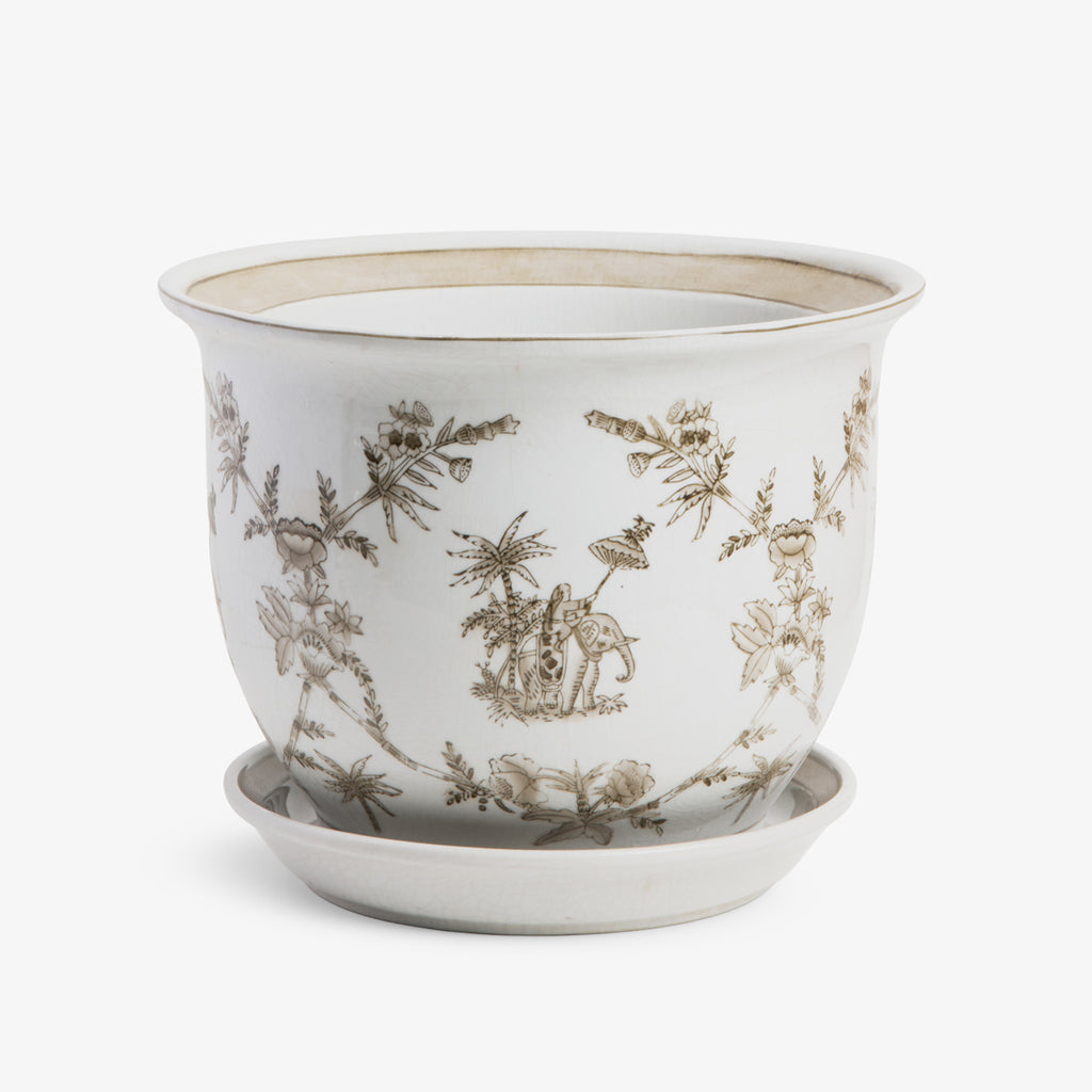 Elephant Planters With Saucer Front View