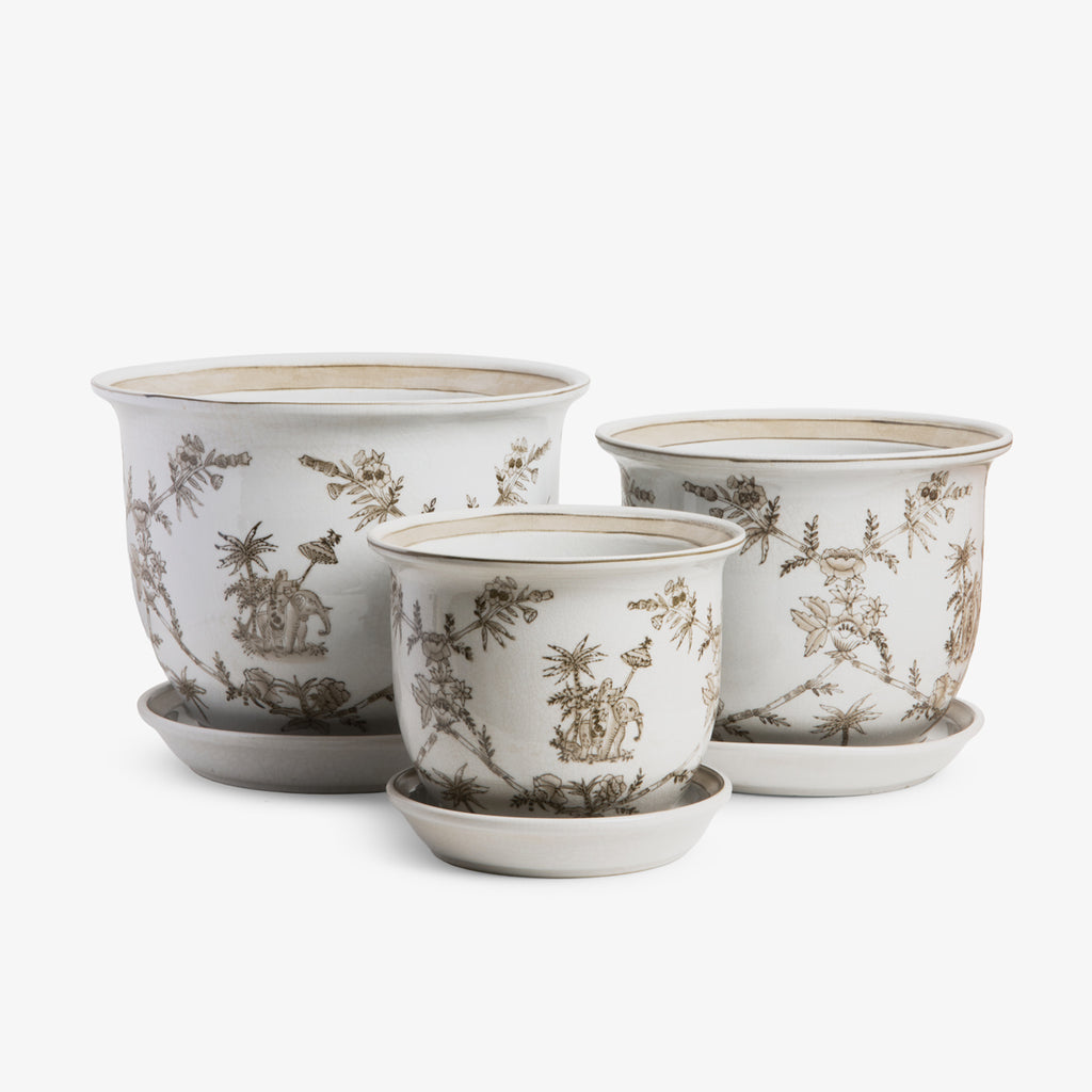 Elephant Planters With Saucer Group Shot