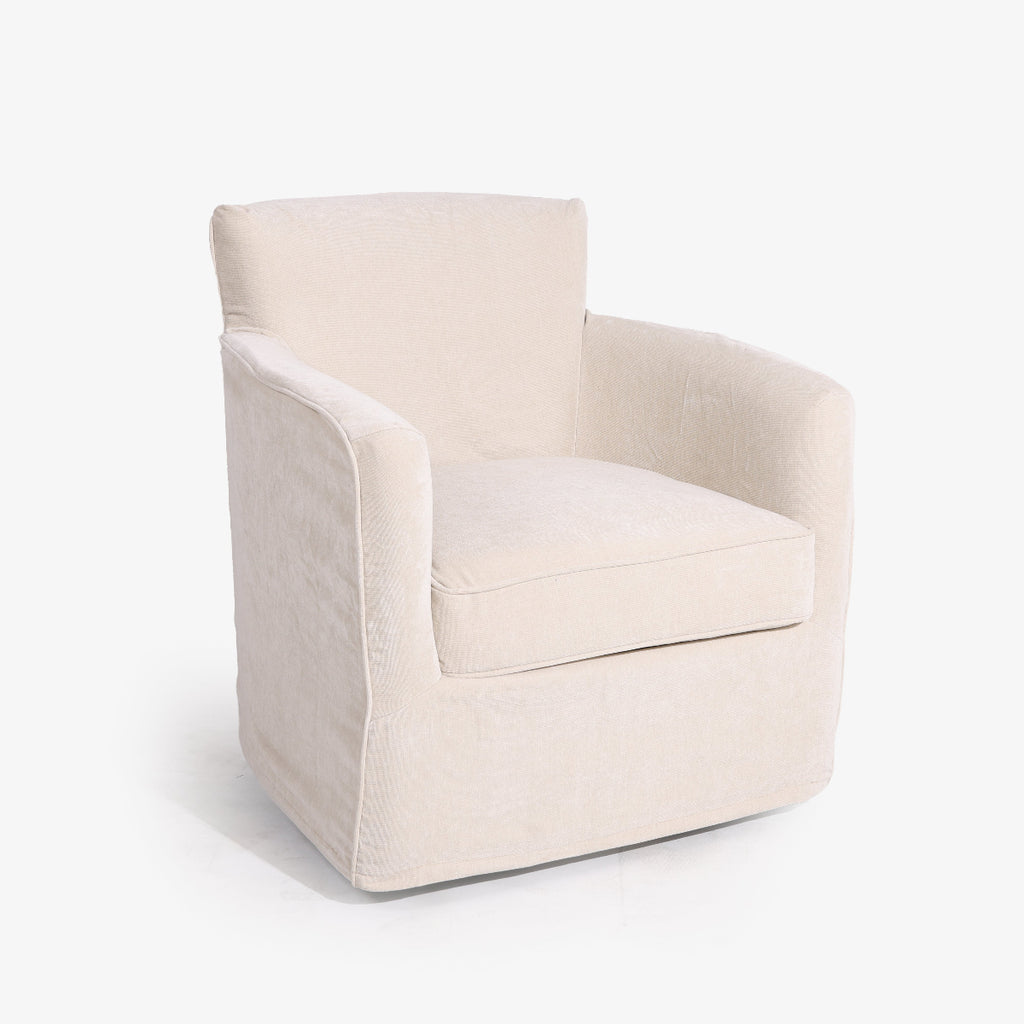 Eloise Swivel Armchair Cream Velvet