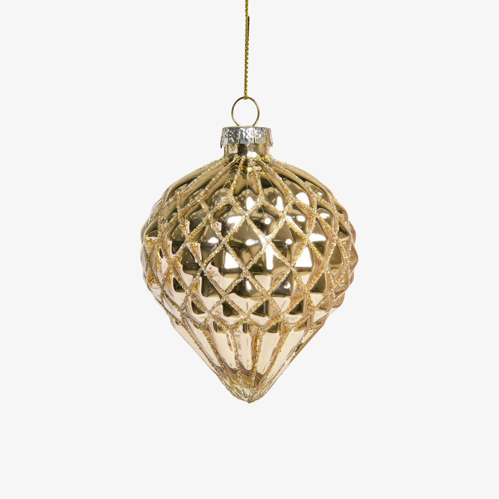 Facet Onion Baubles Set Of 4 (Gold) Front View