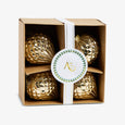 Facet Onion Baubles Set Of 4 (Gold) In Box