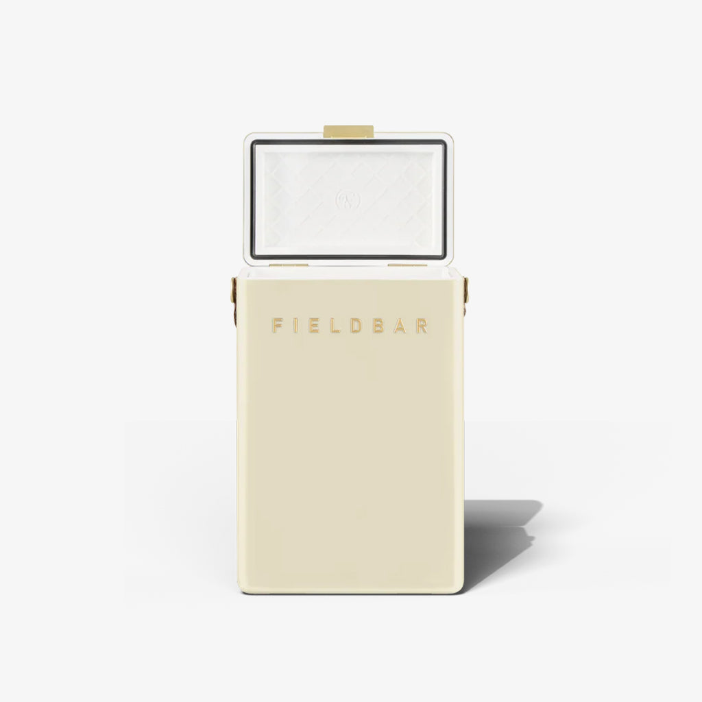 Fieldbar Drinks Box (Safari White) Front View Lid Open