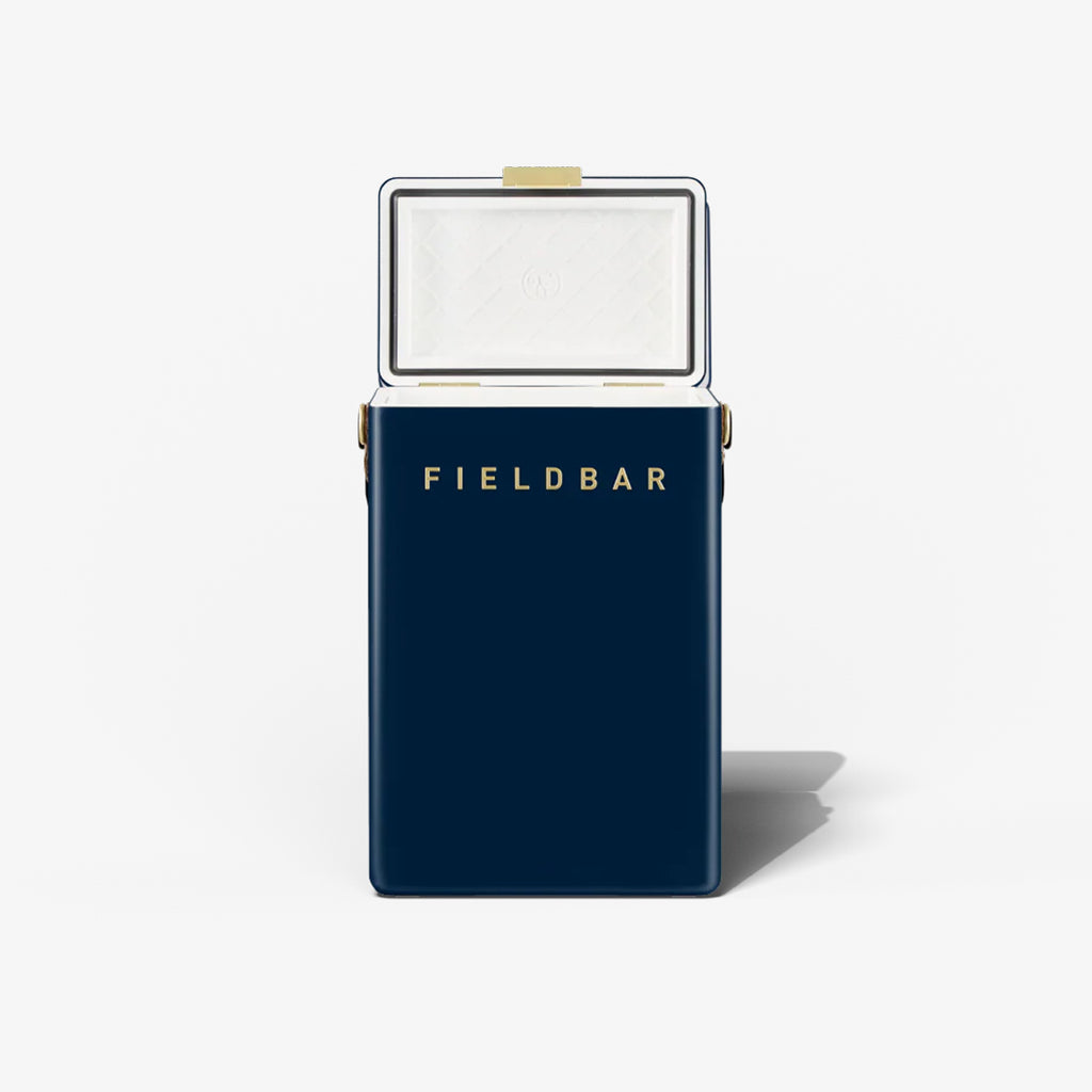 Fieldbar Drinks Box (Sea Boat Blue) Front View Lid Open