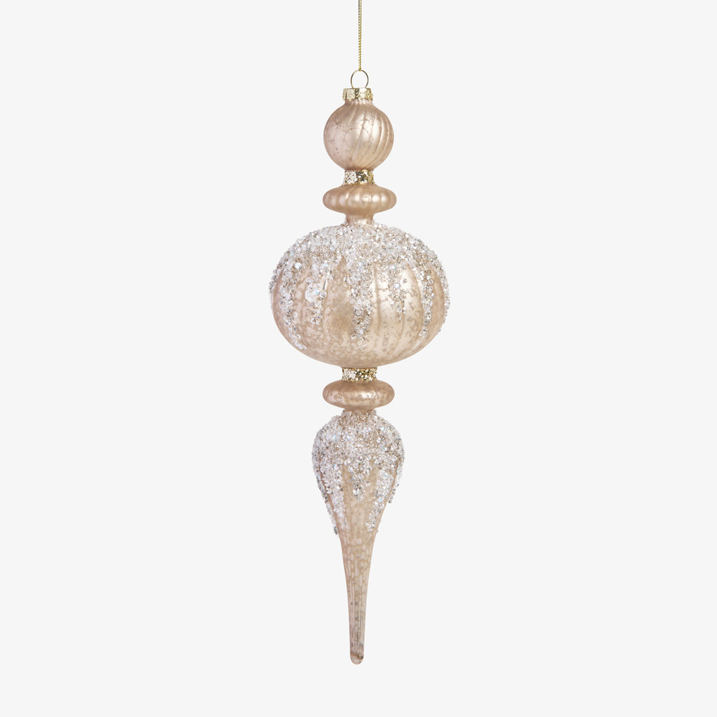 Finial Baubles Set Of 2 (Champagne Gold) Front View