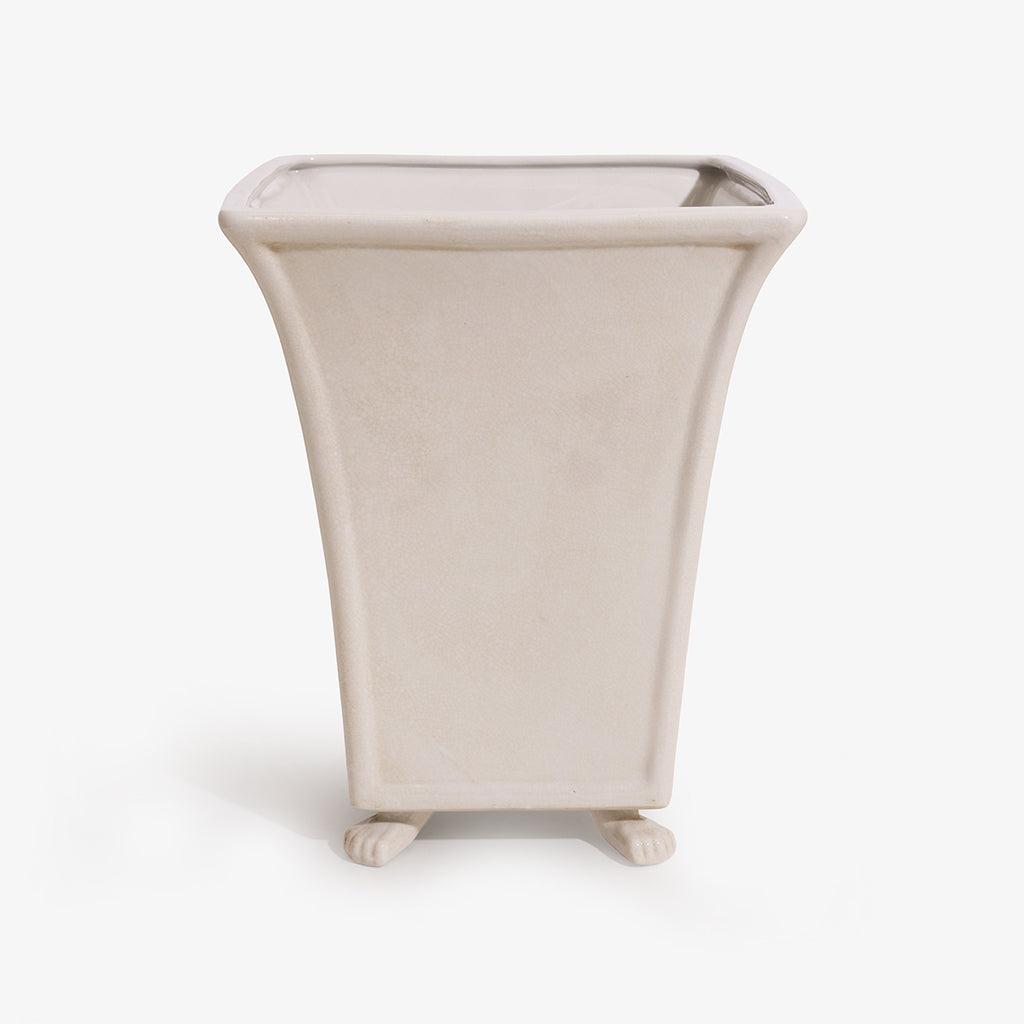 White Flared Porcelain Vase WIth Legs 