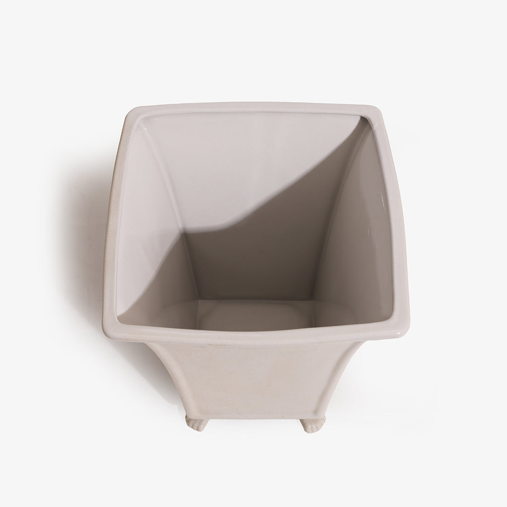 White Flared Porcelain Vase WIth Legs Inside
