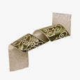 Floral Wire Velvet Ribbon (Olive Green) Front View